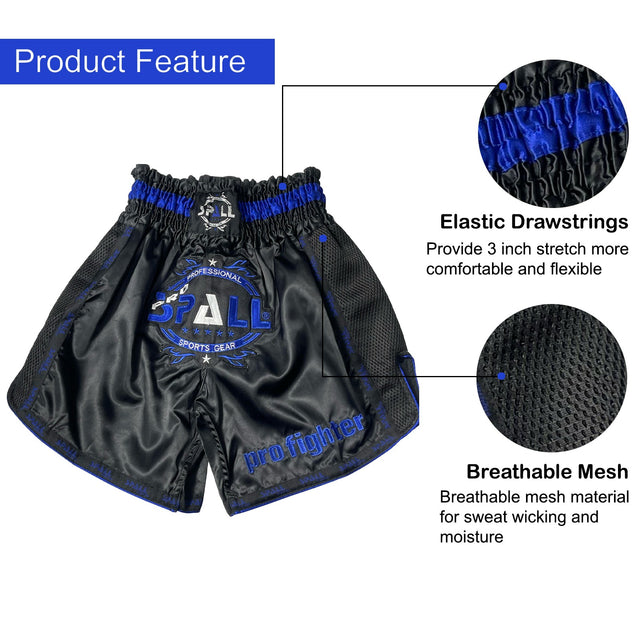 Boxing Shorts For Men Muay Thai Shorts For Kickboxing Wretling Grappling Fight And Cross Training Martial Arts Training Gym Clothing