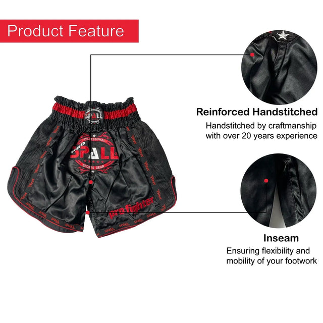 Boxing Shorts For Men Muay Thai Shorts For Kickboxing Wretling Grappling Fight And Cross Training Martial Arts Training Gym Clothing | Ideal for All Surfaces, Kids & Adults | Match-Ready