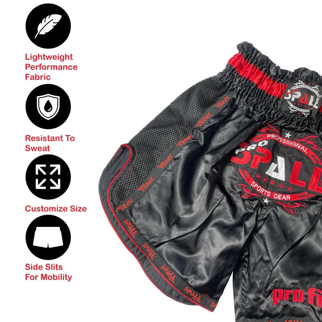 Boxing Shorts For Men Muay Thai Shorts For Kickboxing Wretling Grappling Fight And Cross Training Martial Arts Training Gym Clothing | Ideal for All Surfaces, Kids & Adults | Match-Ready