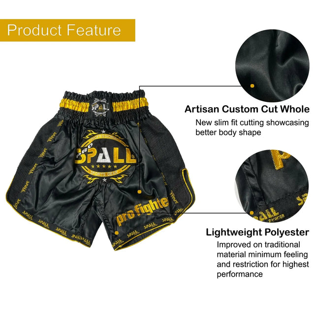 Boxing Shorts For Men Muay Thai Shorts For Kickboxing Wretling Grappling Fight And Cross Training Martial Arts Training Gym Clothing | Ideal for All Surfaces, Kids & Adults | Match-Ready