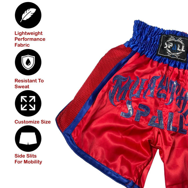 Boxing Shorts For Men Muay Thai Shorts For Kickboxing Wretling Grappling Fight And Cross Training Martial Arts Training Gym Clothing | Ideal for All Surfaces, Kids & Adults | Match-Ready