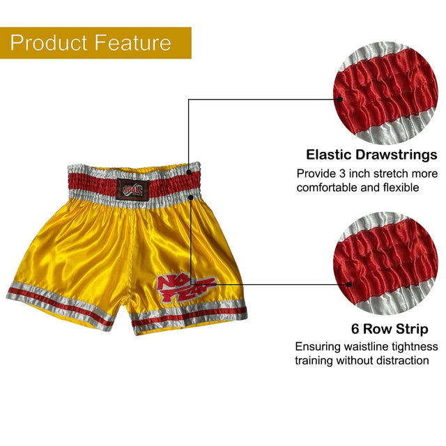 Boxing Shorts For Men Muay Thai Shorts For Kickboxing Wretling Grappling Fight And Cross Training Martial Arts Training Gym Clothing | Ideal for All Surfaces, Kids & Adults | Match-Ready