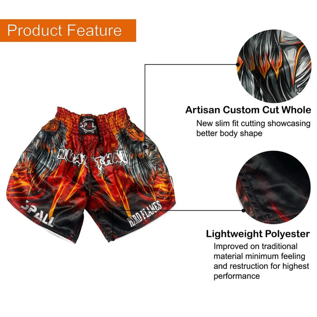 Boxing Shorts For Men Muay Thai Shorts For Kickboxing Wretling Grappling Fight And Cross Training Martial Arts Training Gym Clothing | Ideal for All Surfaces, Kids & Adults | Match-Ready