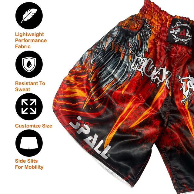 Boxing Shorts For Men Muay Thai Shorts For Kickboxing Wretling Grappling Fight And Cross Training Martial Arts Training Gym Clothing | Ideal for All Surfaces, Kids & Adults | Match-Ready