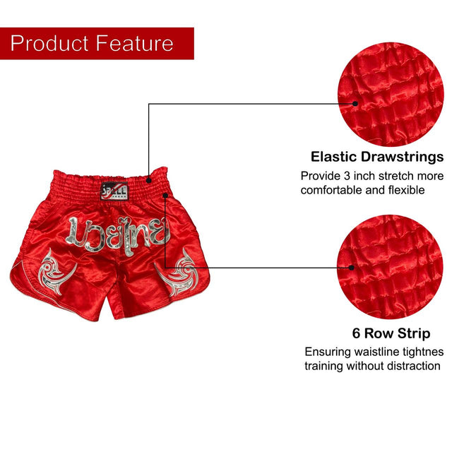 Boxing Shorts For Men Muay Thai Shorts For Kickboxing Wretling Grappling Fight And Cross Training Martial Arts Training Gym Clothing | Ideal for All Surfaces, Kids & Adults | Match-Ready