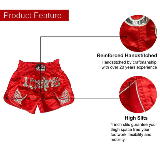 Boxing Shorts For Men Muay Thai Shorts For Kickboxing Wretling Grappling Fight And Cross Training Martial Arts Training Gym Clothing | Ideal for All Surfaces, Kids & Adults | Match-Ready