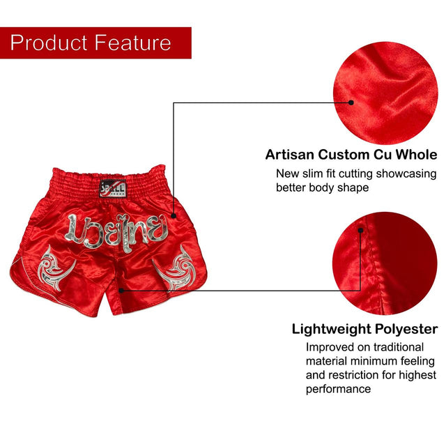 Boxing Shorts For Men Muay Thai Shorts For Kickboxing Wretling Grappling Fight And Cross Training Martial Arts Training Gym Clothing | Ideal for All Surfaces, Kids & Adults | Match-Ready