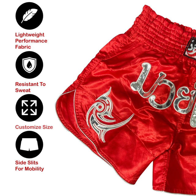 Boxing Shorts For Men Muay Thai Shorts For Kickboxing Wretling Grappling Fight And Cross Training Martial Arts Training Gym Clothing | Ideal for All Surfaces, Kids & Adults | Match-Ready