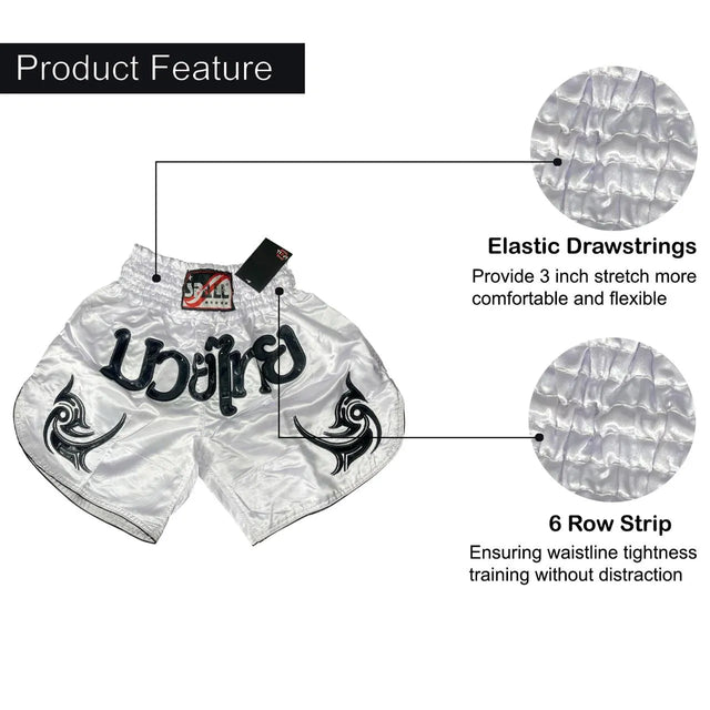 Boxing Shorts For Men Muay Thai Shorts For Kickboxing Wretling Grappling Fight And Cross Training Martial Arts Training Gym Clothing | Ideal for All Surfaces, Kids & Adults | Match-Ready
