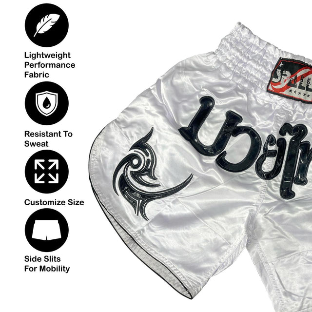 Boxing Shorts For Men Muay Thai Shorts For Kickboxing Wretling Grappling Fight And Cross Training Martial Arts Training Gym Clothing | Ideal for All Surfaces, Kids & Adults | Match-Ready