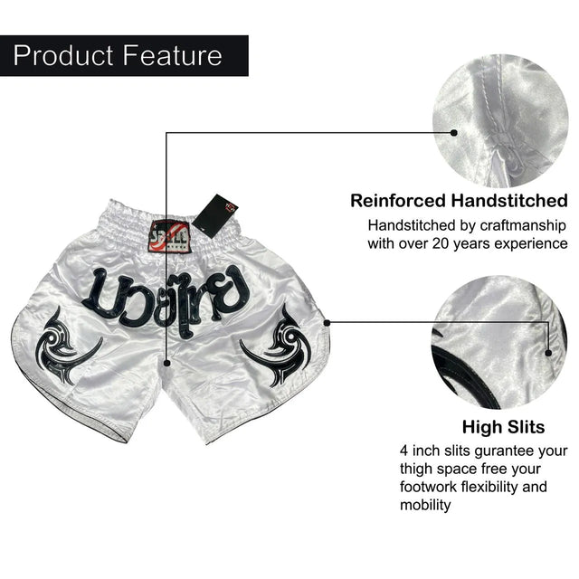 Boxing Shorts For Men Muay Thai Shorts For Kickboxing Wretling Grappling Fight And Cross Training Martial Arts Training Gym Clothing | Ideal for All Surfaces, Kids & Adults | Match-Ready