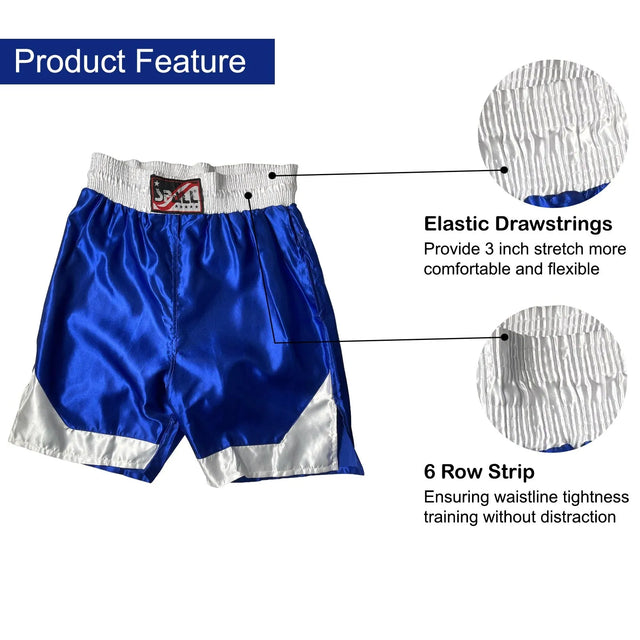 Boxing Shorts For Men Muay Thai Shorts For Kickboxing Wretling Grappling Fight And Cross Training Martial Arts Training Gym Clothing | Ideal for All Surfaces, Kids & Adults | Match-Ready
