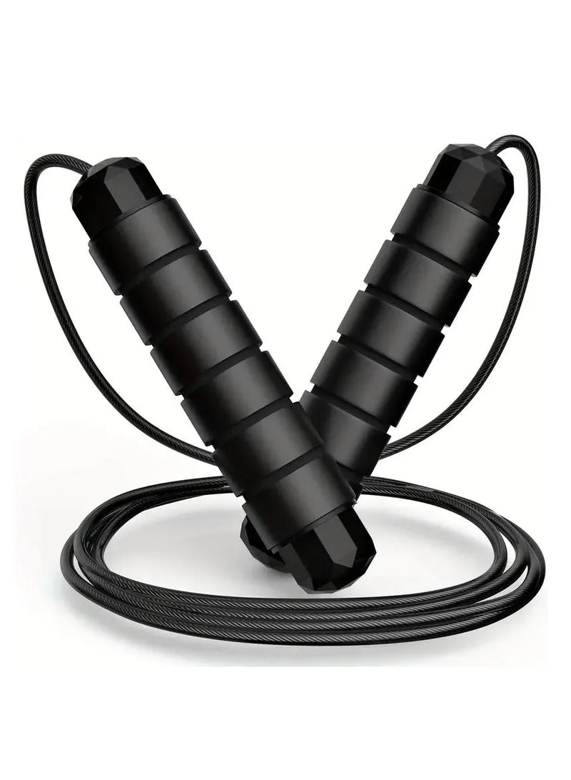 Jump Rope Tangle Free Rapid Speed Jumping Rope Cable For Woman, Men, And Kids Adjustable Steel Jump Rope Workout With Foam Handles For Fitness Home Exercise And Slim Body (231046) | Ideal for All