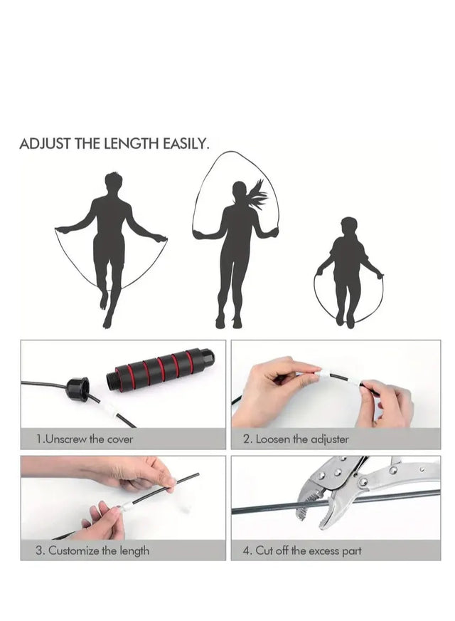 Jump Rope Tangle Free Rapid Speed Jumping Rope Cable For Woman, Men, And Kids Adjustable Steel Jump Rope Workout With Foam Handles For Fitness Home Exercise And Slim Body (231046) | Ideal for All