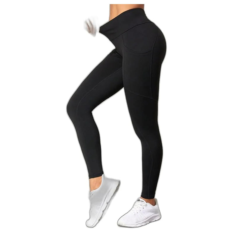 Legging With Pocket High Waist Tummy Control Soft Breathable Fabric For Workout Running Fitness Exercise Gym Sports Yoga Pant For Women(SI-10035) | Ideal for All Surfaces, Kids & Adults | Match-Ready