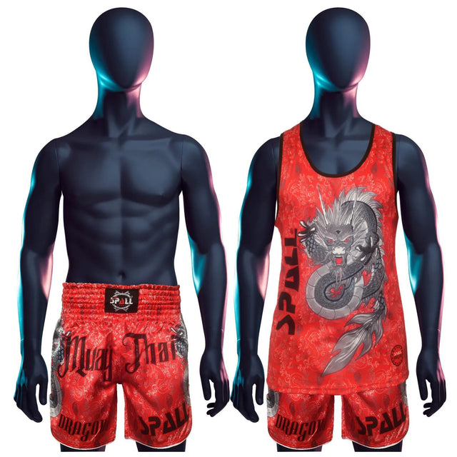 Muay Thai Tanktop Shirt And Shorts Dragon Series Sports Tanktop Jersey Workout Muay Thai Gym Jogging