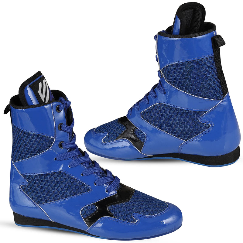 Boxing Shoes Red Blue For Professionals And Beginners (SI-1123) | Ideal for All Surfaces, Kids & Adults | Match-Ready | Includes Pump & Needle | Durable & Long-Lasting Performance