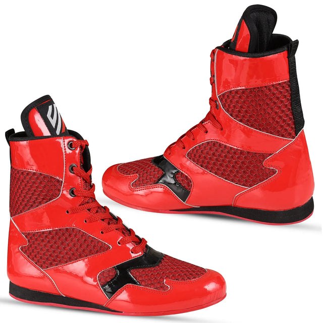Boxing Shoes Red Blue For Professionals And Beginners (SI-1123) | Ideal for All Surfaces, Kids & Adults | Match-Ready | Includes Pump & Needle | Durable & Long-Lasting Performance