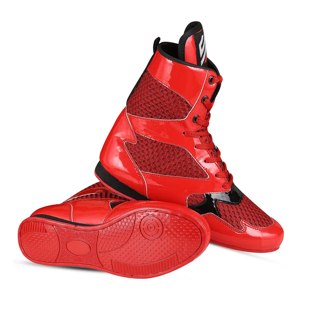 Boxing Shoes Red Blue For Professionals And Beginners (SI-1123) | Ideal for All Surfaces, Kids & Adults | Match-Ready | Includes Pump & Needle | Durable & Long-Lasting Performance