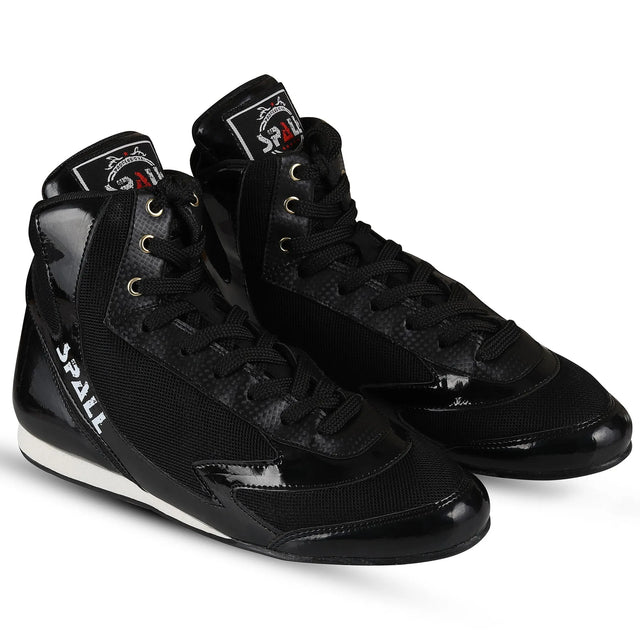 Boxing Shoes Shone Black For Professionals And Beginners (SI-1127) | Ideal for All Surfaces, Kids & Adults | Match-Ready | Includes Pump & Needle | Durable & Long-Lasting Performance