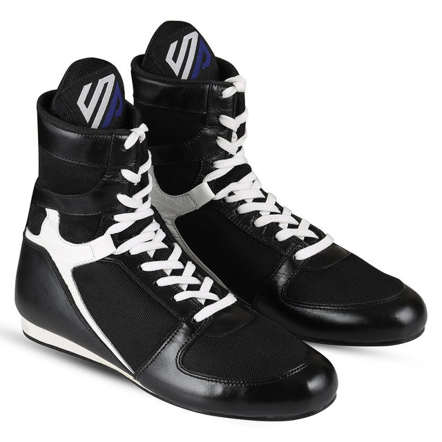 Boxing Shoes Black/White White/Black For Professionals And Beginners (SI-1128) | Ideal for All Surfaces, Kids & Adults | Match-Ready | Includes Pump & Needle | Durable & Long-Lasting Performance