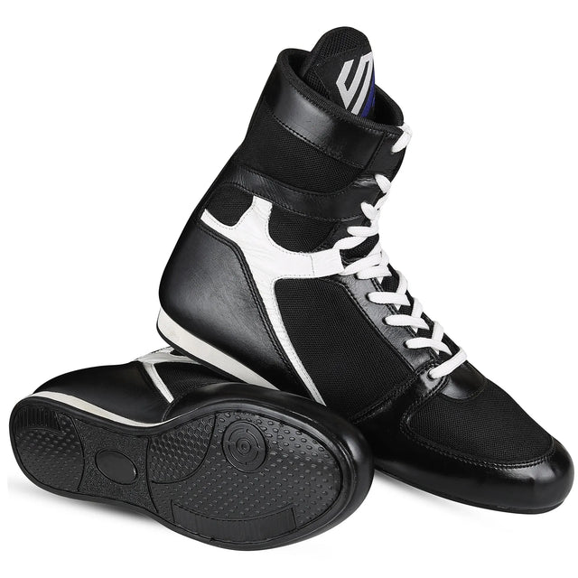 Boxing Shoes Black/White White/Black For Professionals And Beginners (SI-1128) | Ideal for All Surfaces, Kids & Adults | Match-Ready | Includes Pump & Needle | Durable & Long-Lasting Performance