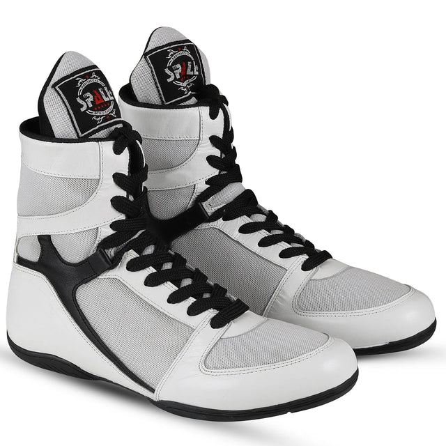 Boxing Shoes Black/White White/Black For Professionals And Beginners (SI-1128) | Ideal for All Surfaces, Kids & Adults | Match-Ready | Includes Pump & Needle | Durable & Long-Lasting Performance