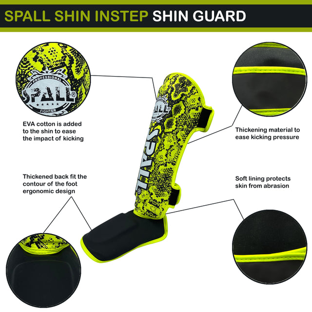 Shin In Step Guards S M L XL White Black Green Blue Red F.Green Orange For Martial Arts Muay Thai Sparring Kickboxing Taekwondo Karate And Boxing Gear | Ideal for All Surfaces, Kids & Adults