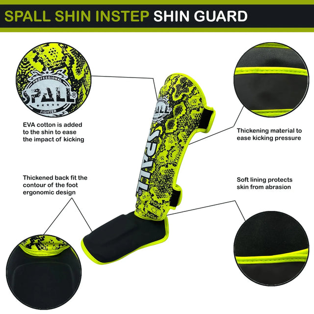 Shin In Step Guards S M L XL White Black Green Blue Red F.Green Orange For Martial Arts Muay Thai Sparring Kickboxing Taekwondo Karate And Boxing Gear | Ideal for All Surfaces, Kids & Adults