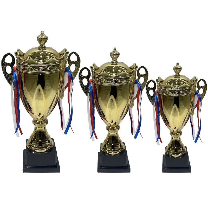 Trophies Set Gold Plastic Awards Trophies For Party Decorations Party Favors School Awards Game Prize And Appreciation Gifts | Ideal for All Surfaces, Kids & Adults | Match-Ready | Includes Pump & Needle