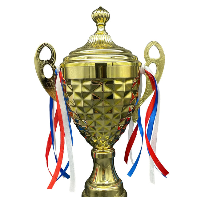 Gold Plated Trophy With Black Base For School Ceremony Appreciation Gift Sports Tournaments Competitions Sports Awards | Ideal for All Surfaces, Kids & Adults | Match-Ready | Includes Pump & Needle