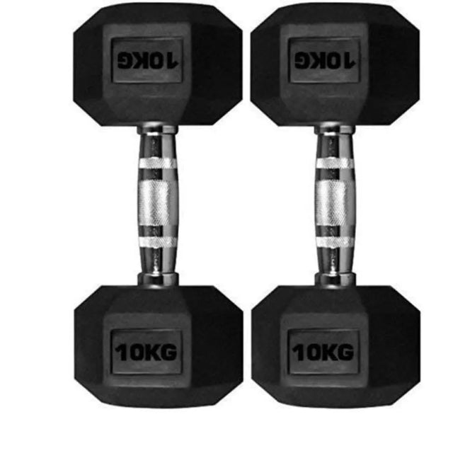 Black Rubber Dumbbells with Steel Grip ? 2.5kg to 12.5kg | Ideal for All Surfaces, Kids & Adults | Match-Ready | Includes Pump & Needle | Durable & Long-Lasting Performance