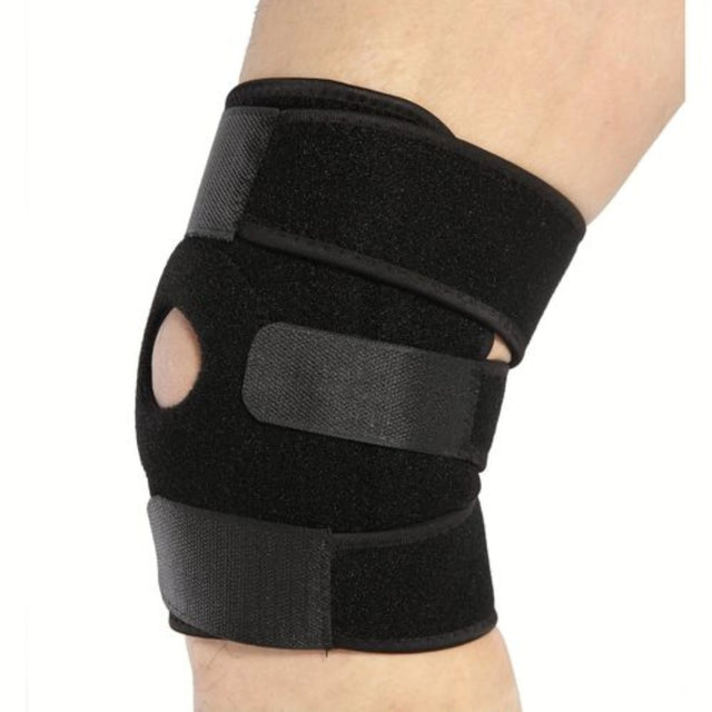 1pc Adjustable Fiess Knee Support Brace - Elastic Patella Belt with Secure Straps Cut-Out Design | Ideal for All Surfaces, Kids & Adults | Match-Ready | Includes Pump & Needle | Durable & Long-Lasting performance