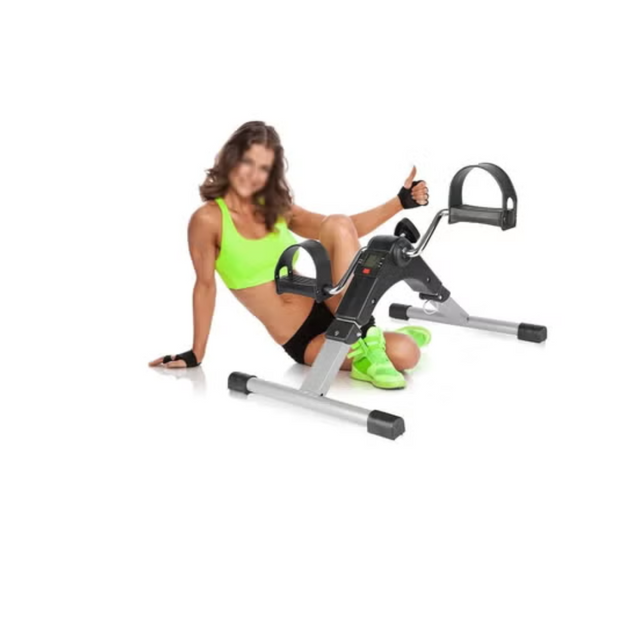 Foldable LCD Monitor Resistance Mini Exercise Bike Pedals Peddler Exrciser For Arms And Legs For Office Or Home | Ideal for All Surfaces, Kids & Adults | Match-Ready | Includes Pump & Needle