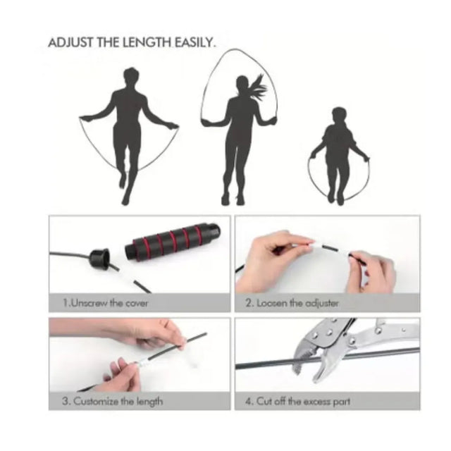 Adjustable Speed Heavy Weighted Steel Wire Exercise Skipping Jump Rope|Heavy Skipping Rope PVC Weighted Speed Exercise Jump Rope Breathing Handle 360 Degree rotation | Ideal for All Surfaces, Kids & Adults