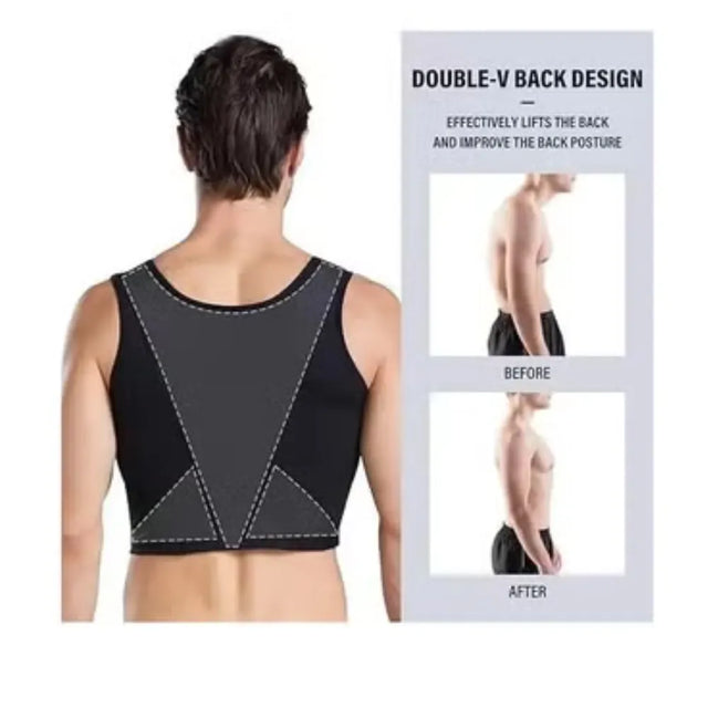 Mens Slim Control Shaper Compression Tank Top Body Posture Corrector Corset Sleeveless Top Abdomen Control Underwear | Ideal for All Surfaces, Kids & Adults | Match-Ready | Includes Pump & Needle