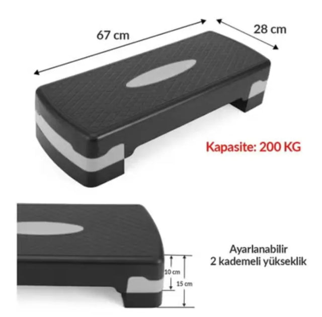 Spall Fitness Aerobic Step Exercise Step Full And Compact Sizes Workout Deck With Adjustable Riser Height And Non Slip Textured Surface | Ideal for All Surfaces, Kids & Adults | Match-Ready