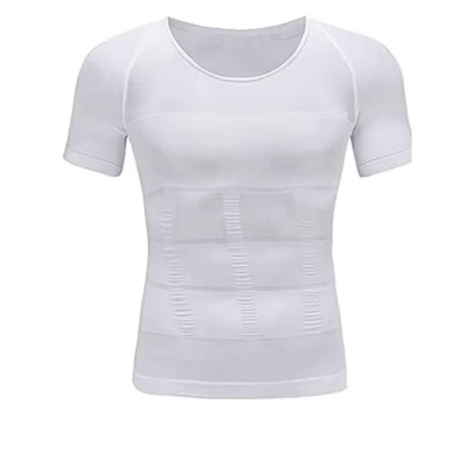 Men's Body Shaper Slimming Vest T-Shirt Elastic Slim Shapewear Compression Undershirts Tummy Control Waist Trainer | Ideal for All Surfaces, Kids & Adults | Match-Ready | Includes Pump & Needle