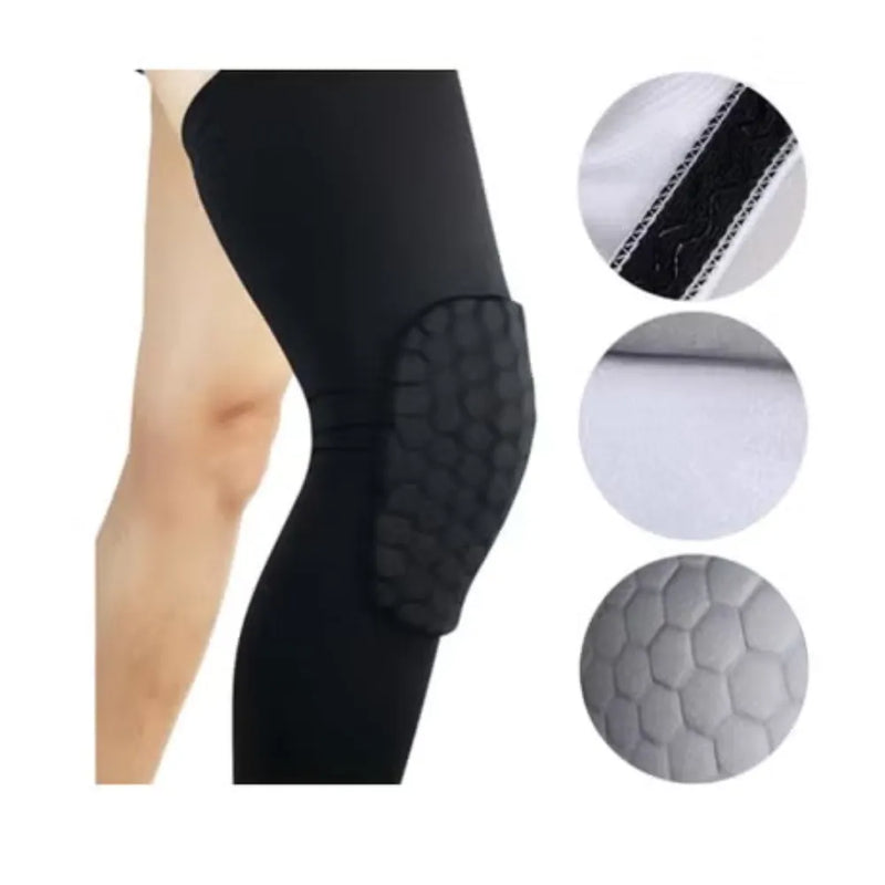 Knee Brace Compression Sleeve Wraps Pads Skin Friendly Use Elastic Fabric For Basketball Tennis Volleyball Climbing Gym Fitness Training | Ideal for All Surfaces, Kids & Adults | Match-Ready