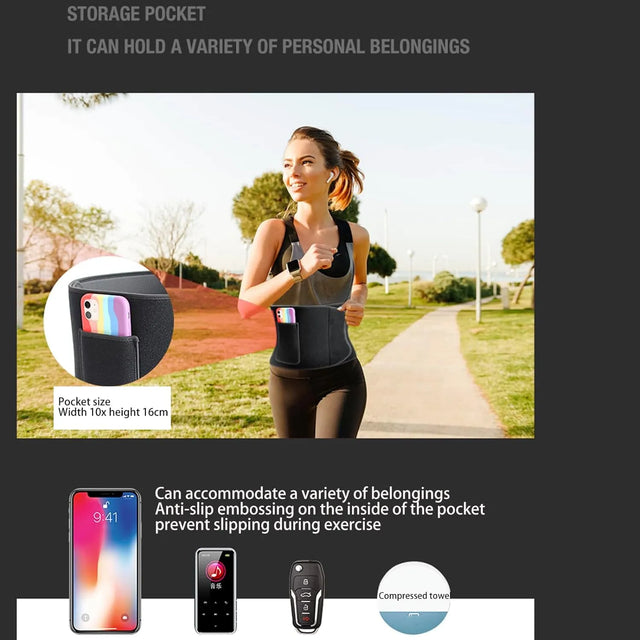 Waist Belt Abdominal Waist Trainer Weight Loss Increased Core Stability Metabolic Rate Slim Body Sweat Wrap For Stomach And Back Lumbar Support | Ideal for All Surfaces, Kids & Adults | Match-Ready