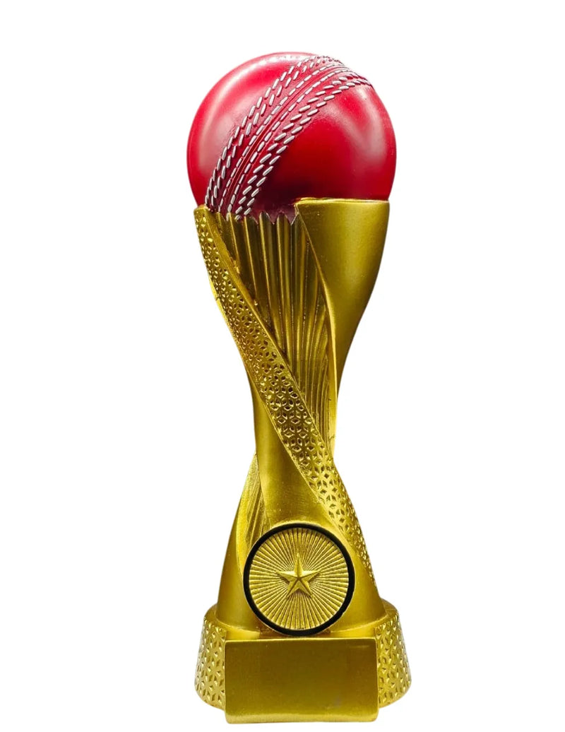 Golden Cricket Trophy with Red Ball ? Premium Award for Tournaments & Achievements HX-5707 C8 | Ideal for All Surfaces, Kids & Adults | Match-Ready | Includes Pump & Needle | Durable & Long-Lasting Performance