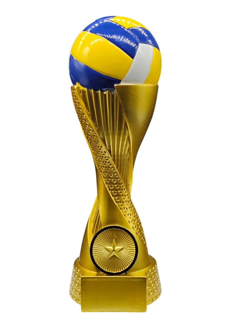 Golden Vollyball Trophy with Red Ball ? Premium Award for Tournaments & Achievements HX6010 B8 | Ideal for All Surfaces, Kids & Adults | Match-Ready | Includes Pump & Needle | Durable & Long-Lasting Performance