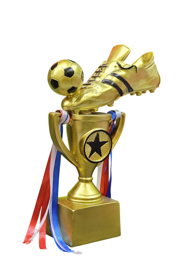 Golden Football Trophy with Boot & Cup Design ? Premium Soccer Award HX5659-A5 | Ideal for All Surfaces, Kids & Adults | Match-Ready | Includes Pump & Needle | Durable & Long-Lasting Performance