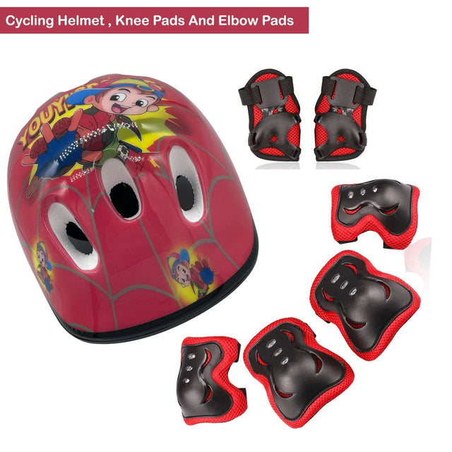 Kids Bike Helmet Set Skateboard Knee Pads - Kids Helmet Elbow Pads Wrist Guards Adjustable for 3~10yrs Girl Boy Kids Protective Gear Set for Sport Cycling Bike Roller Skating Scooter