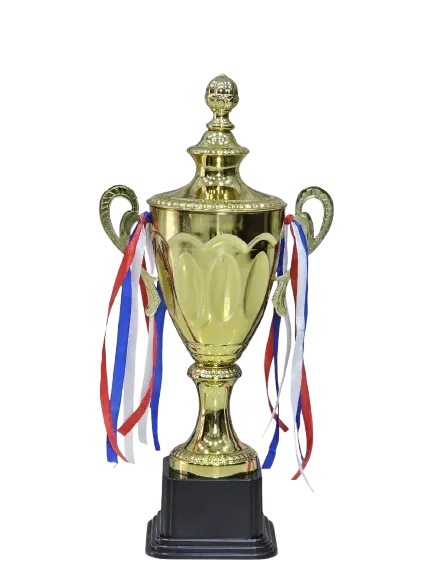Set of 3 Gold Iron Metal Trophy Cups ? 53cm, 48cm, 42cm | Premium Awards for Sports Events, Championships, Football Leagues & Team Collaboration | Ideal for All Surfaces, Kids & Adults | Match-Ready