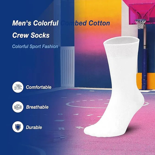 Men's Socks Supreme Comfort Ankle Support Enhanced Performance Crew Socks Premium Athletic Breathable Casual Socks Moisture Wicking Ultimate Softness (234520) | Ideal for All Surfaces, Kids & Adults