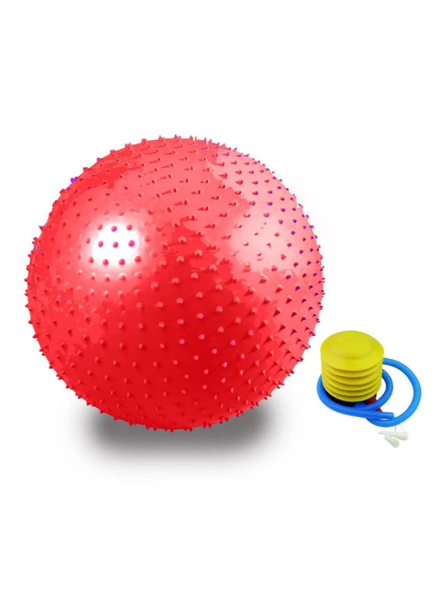 EVA Deep Tissue Massage Yoga Ball Pilates Anti Burst Exercise Ball Heavy Duty Fitness Ball (MB-65) | Ideal for All Surfaces, Kids & Adults | Match-Ready | Includes Pump & Needle | Durable & Long-Lasting