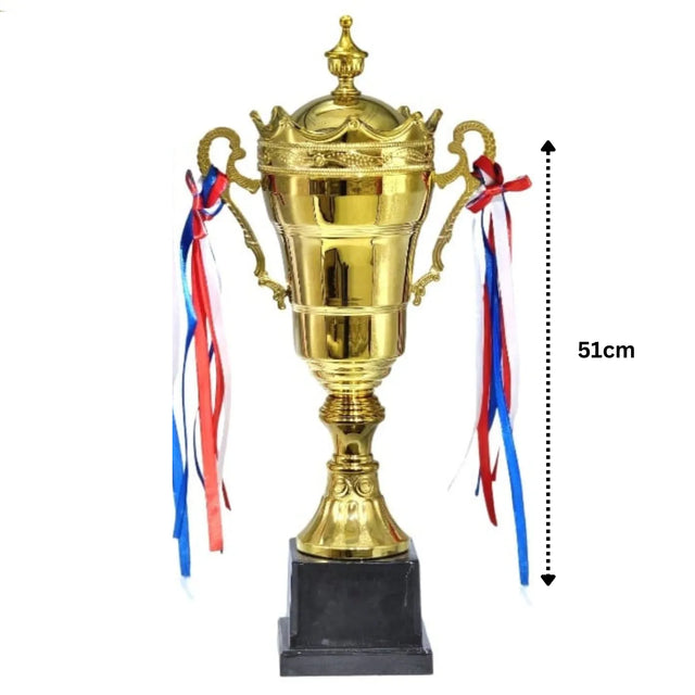 Set of 3 Gold Trophies ? 51/46/40cm | Premium Awards (9660) | Ideal for All Surfaces, Kids & Adults | Match-Ready | Includes Pump & Needle | Durable & Long-Lasting Performance