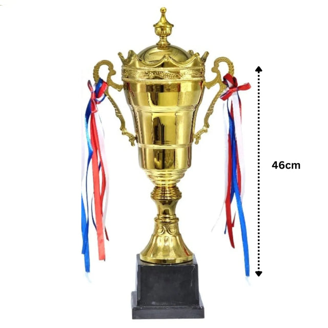 Set of 3 Gold Trophies ? 51/46/40cm | Premium Awards (9660) | Ideal for All Surfaces, Kids & Adults | Match-Ready | Includes Pump & Needle | Durable & Long-Lasting Performance