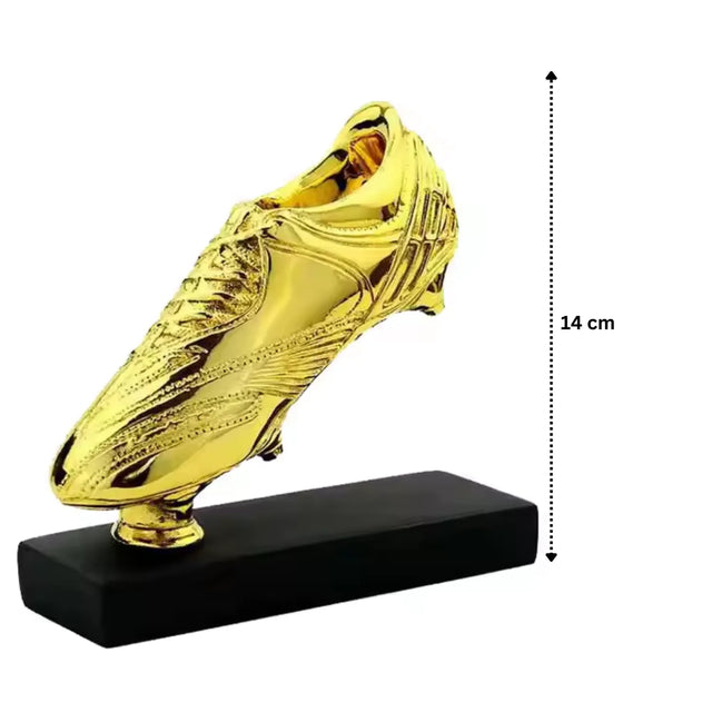 European Football Golden Ball Shoe Trophy ? 14cm with Black Wood Base HX-1310-C2 | Ideal for All Surfaces, Kids & Adults | Match-Ready | Includes Pump & Needle | Durable & Long-Lasting Performance
